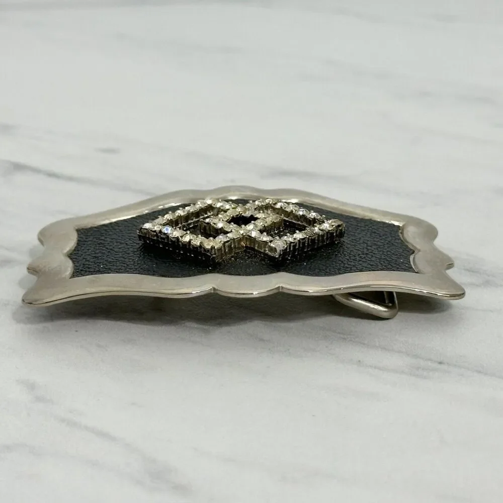 Vintage Rhinestone Studded Belt Buckle Made in USA ✨